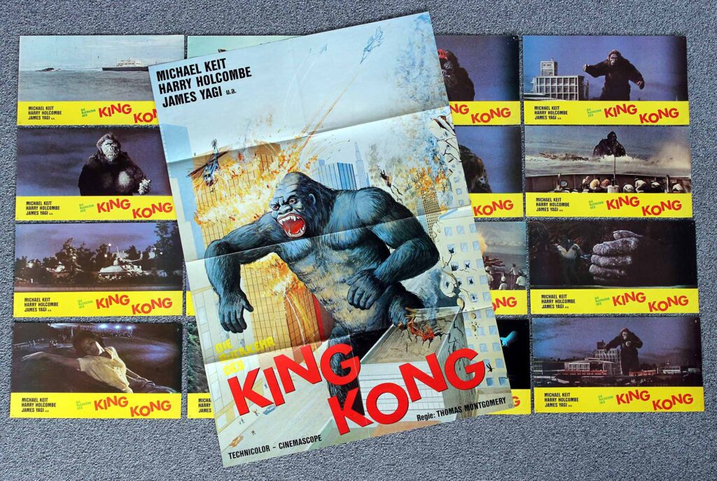Die Rückkehr des King Kong, A1 + kompletten Fotosatz 16 Bilder