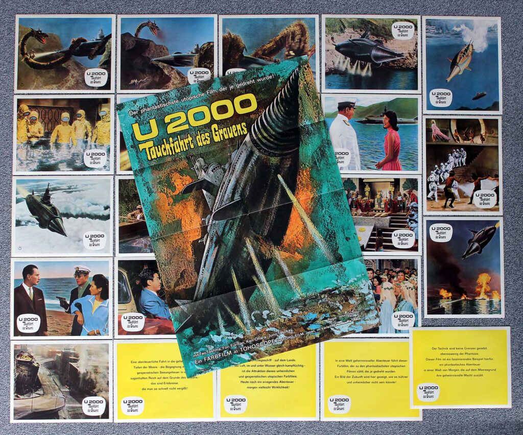 U 2000 - Tauchfahrt des Grauens, Atragon 1963 DIN A1 Plakat + Fotosatz 24 Bilder