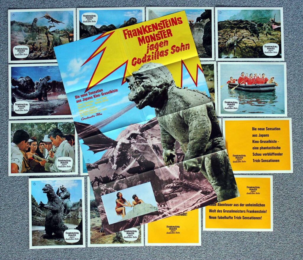 Frankensteins Monster jagen Godzillas Sohn, A1 Poster, 16 Fotos, 1967 Son of Godzilla