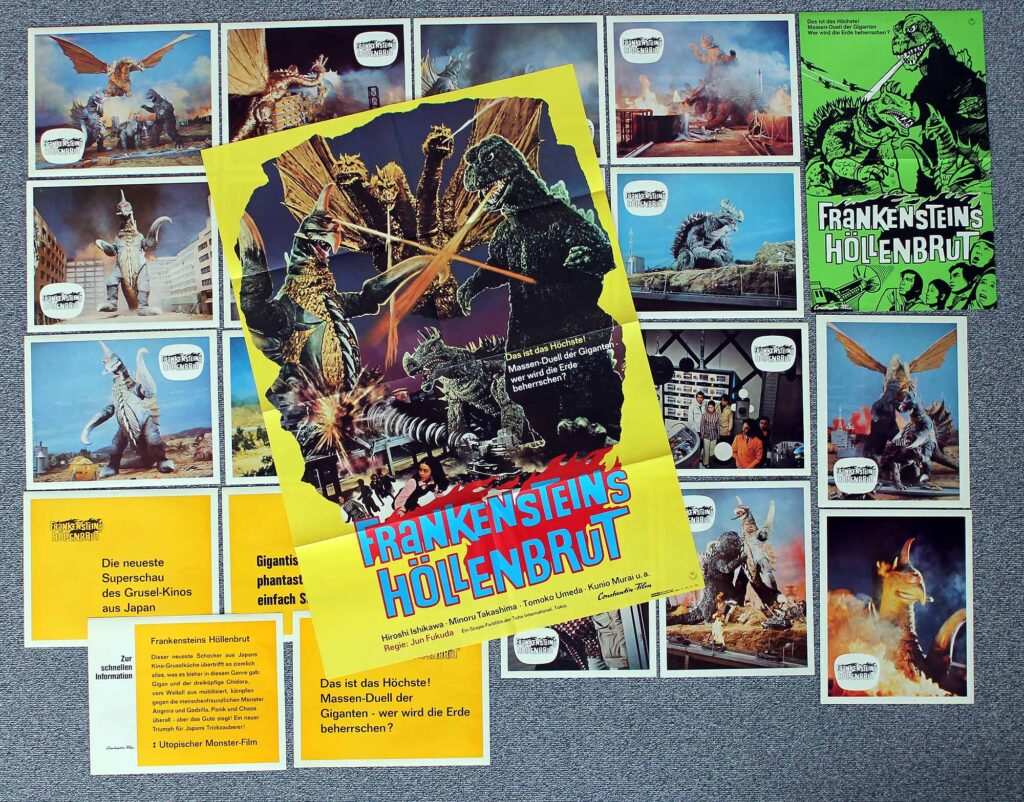 Frankensteins Höllenbrut, A1+A3 Poster, 20 Fotos 1972 Godzilla versus Gigan
