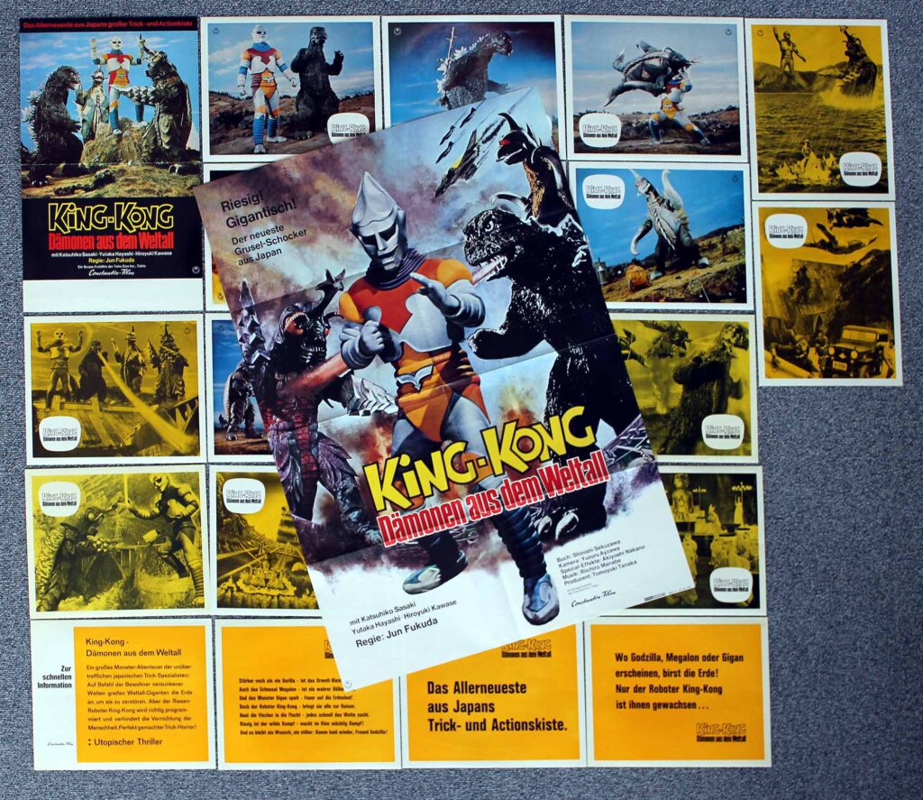 King Kong - Dämonen aus dem Weltall, DIN A1 Plakat, 20 Aushangfotos, A3 Plakat, 1973 Godzilla vs. Megalon